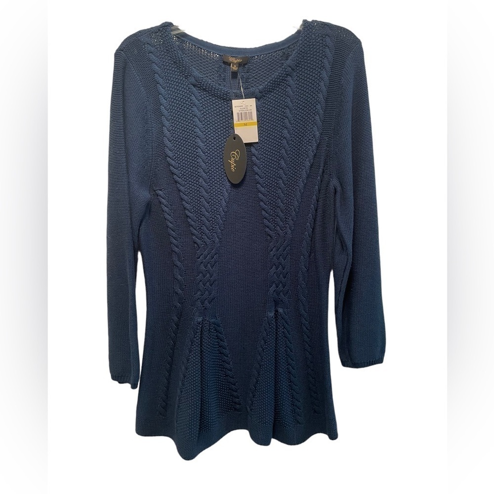 Cupio Steely Blue Fit & Flare Fall Sweater